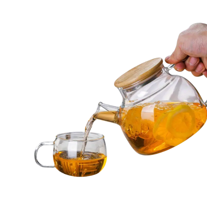 Glass Teapot with wooden lid 1000ml